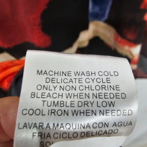 Joseph A Black Rust Layered Blouse Abstract Retro Artsy XL - Picture 11 of 12